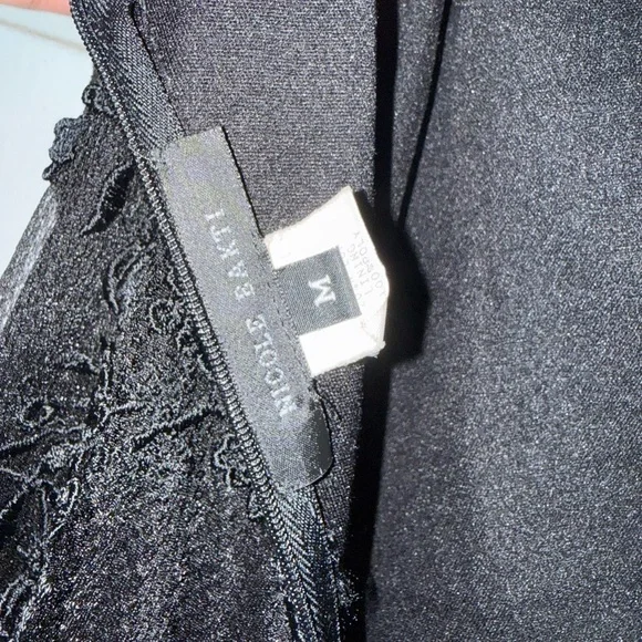 Nicole Bakti Black Lace Asymmetrical Dress - Size M - Picture 12 of 12